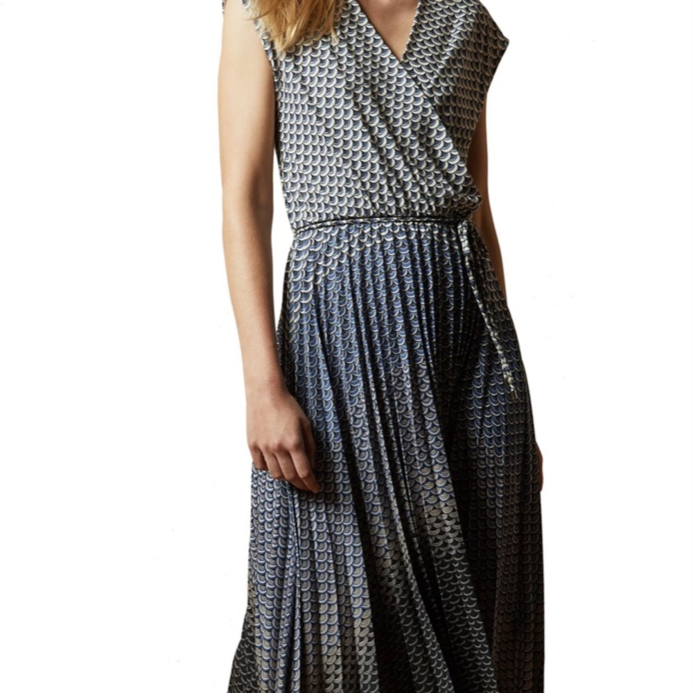 Ted Baker midi pleated wrap dress